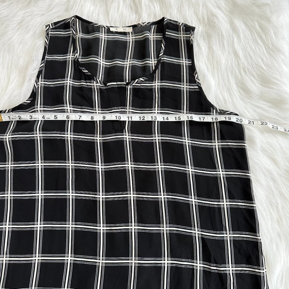 Pleione Anthropologie Sleeveless Top Tunic Black White Plaid MEDIUM #WQZ502664RK - Picture 4 of 8